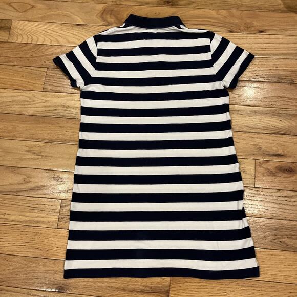 Polo Ralph Lauren The Mesh Mini Dress Women’s Large White Navy Striped Preppy - Picture 9 of 10